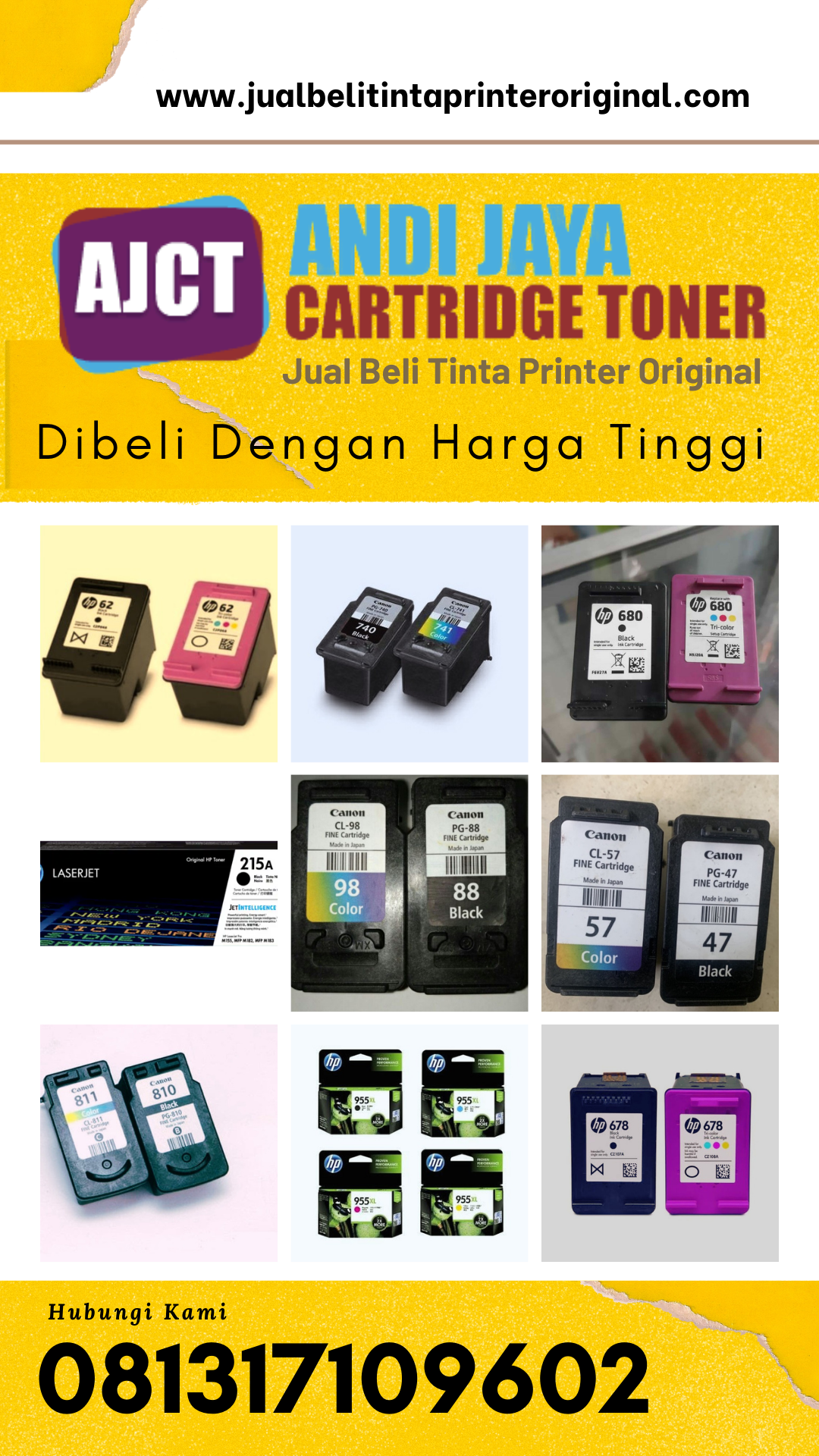 Jual beli tinta bekas